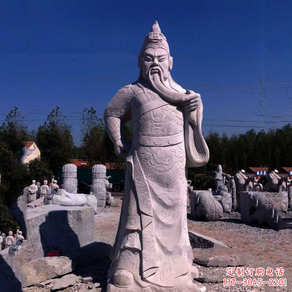 重庆中领雕塑-精致关羽石雕塑