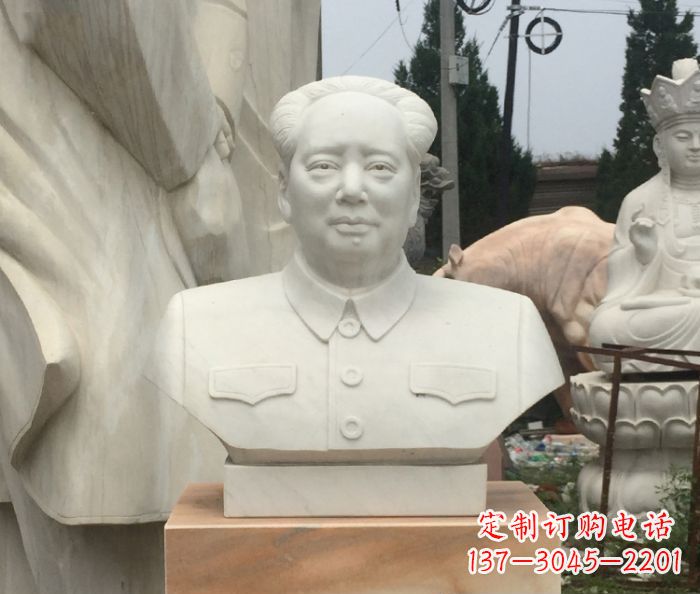 重庆汉白玉毛主席胸像校园伟人石雕