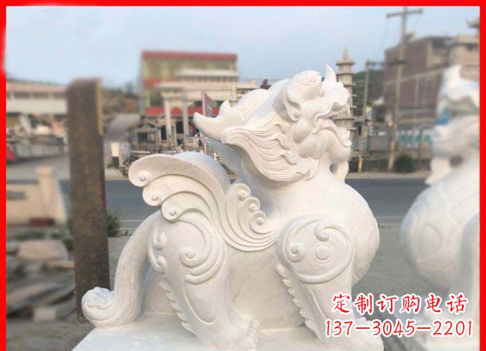 重庆汉白玉貔貅门口招财石雕