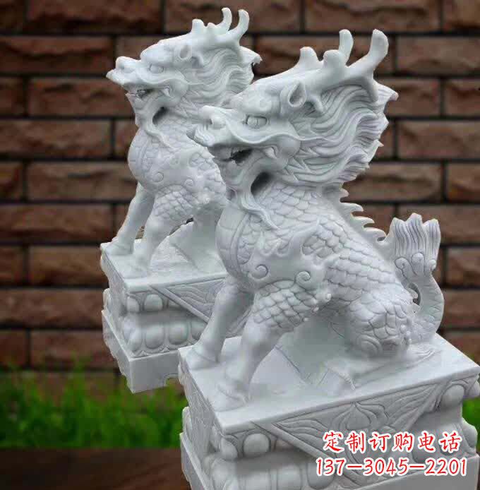 重庆汉白玉麒麟雕塑1