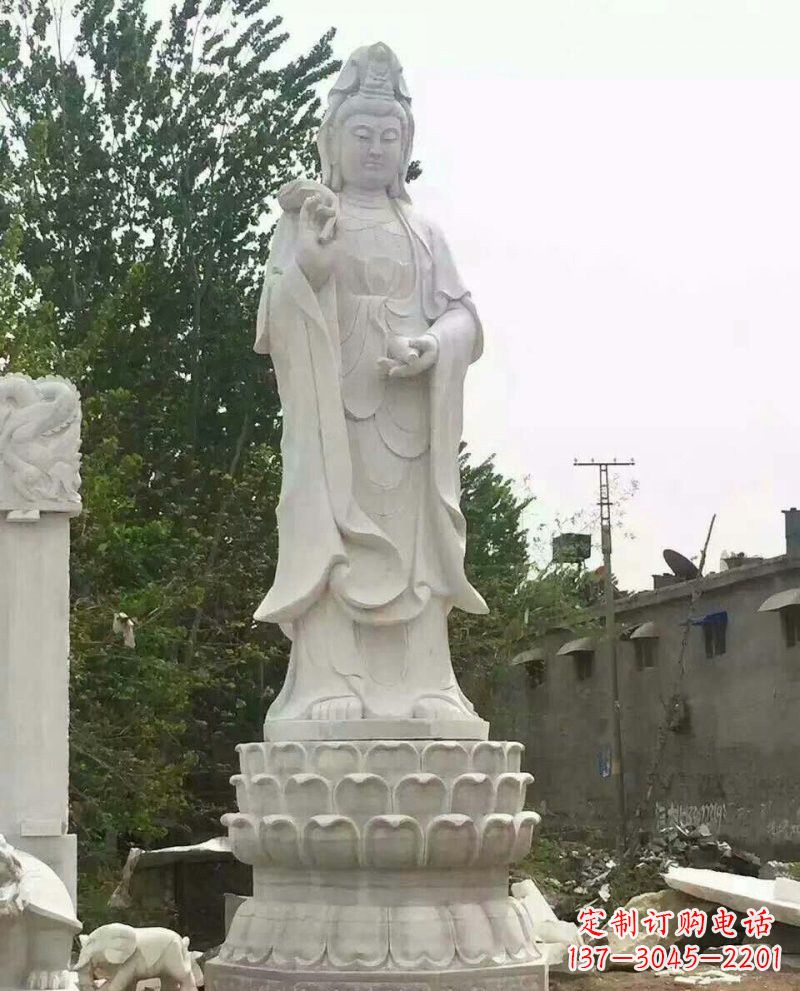 重庆汉白玉洒水观音驻颜祥和