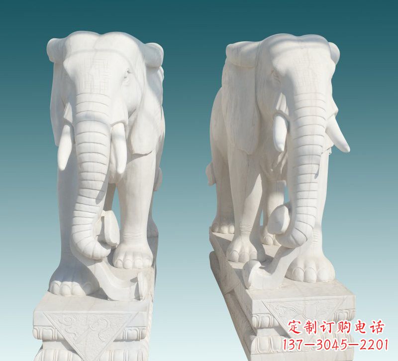 重庆昂贵的汉白玉大象雕塑,招财又招福