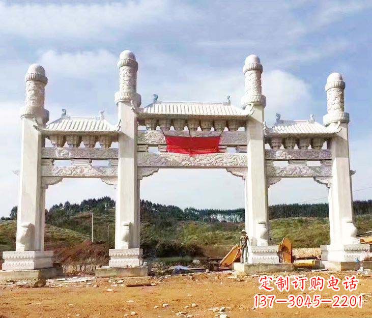 重庆精美白玉牌坊石雕,品质缔造传世绝品
