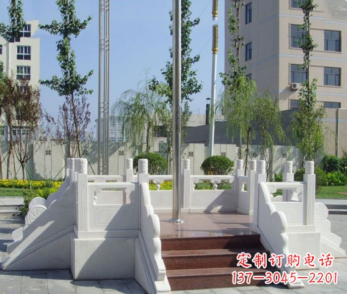 重庆汉白玉升旗台校园石雕 (2)