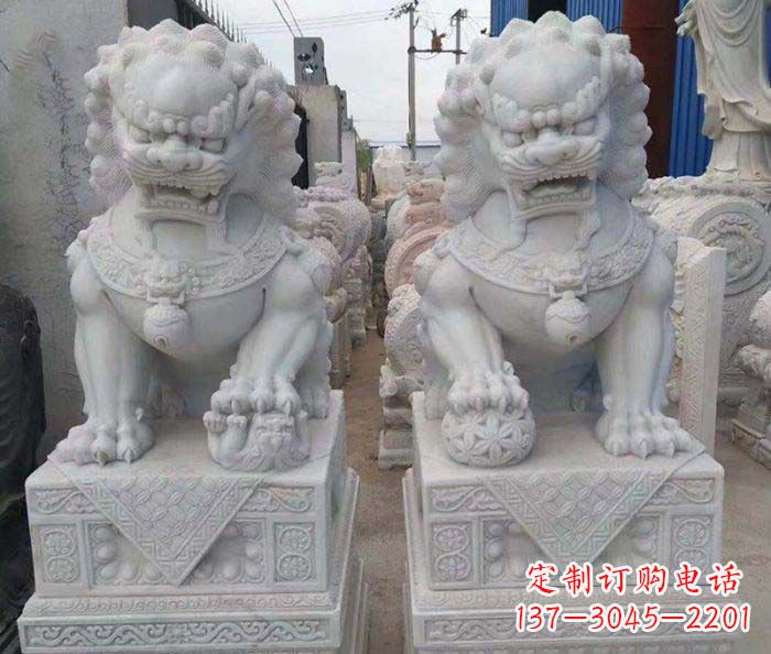 重庆汉白玉狮子招财动物石雕
