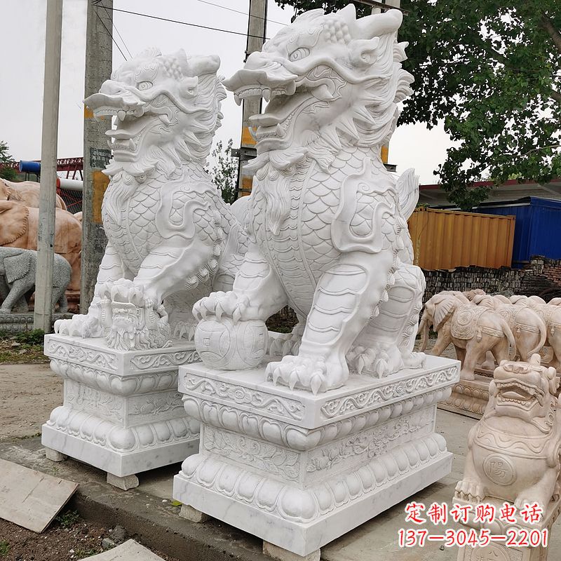 重庆汉白玉麒麟雕塑,承载古典之美