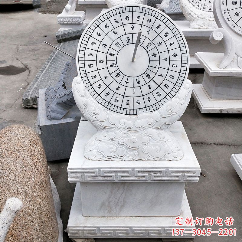 重庆汉白玉石日晷雕塑,专属的精美记忆