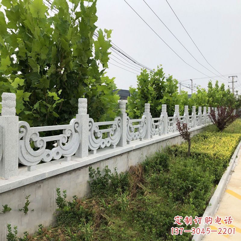 重庆汉白玉石栏杆雕塑,精雕细琢,精美无比