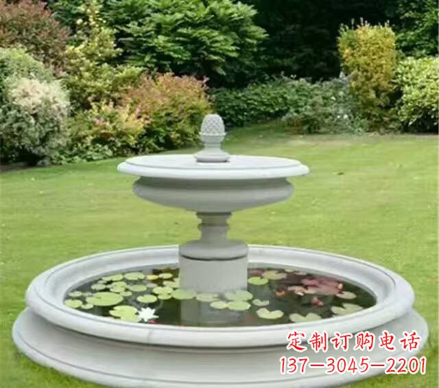 重庆汉白玉双层喷泉雕塑
