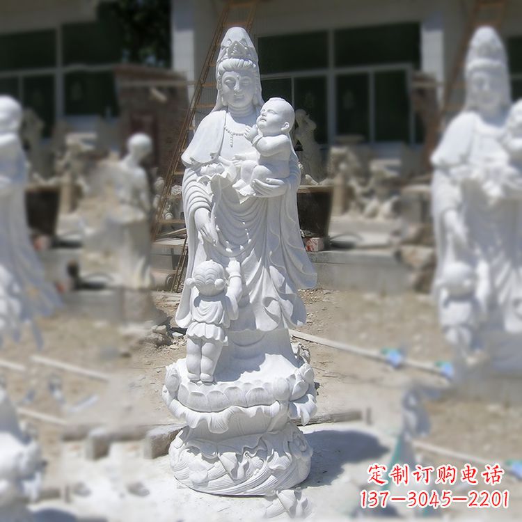 重庆手工精美的汉白玉观音像