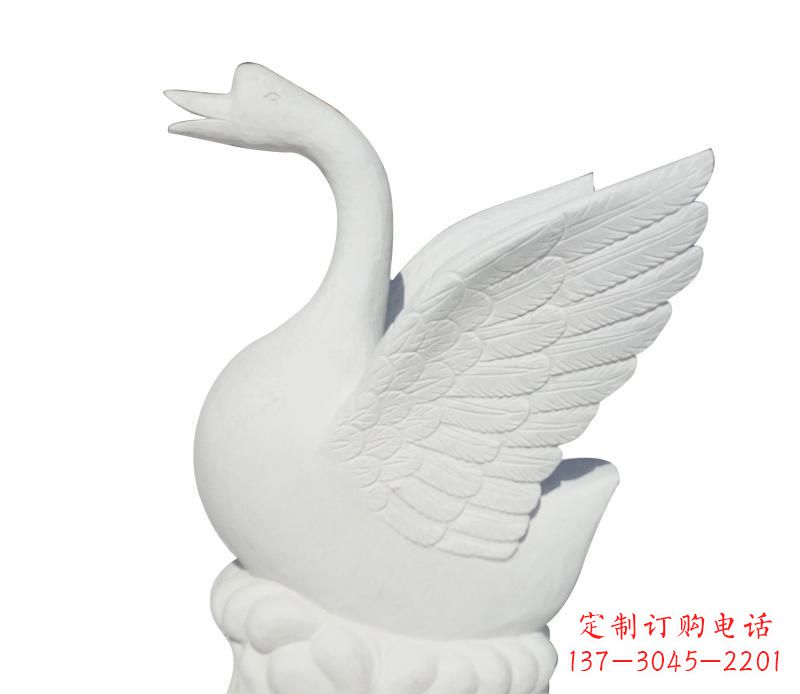 重庆汉白玉天鹅雕塑