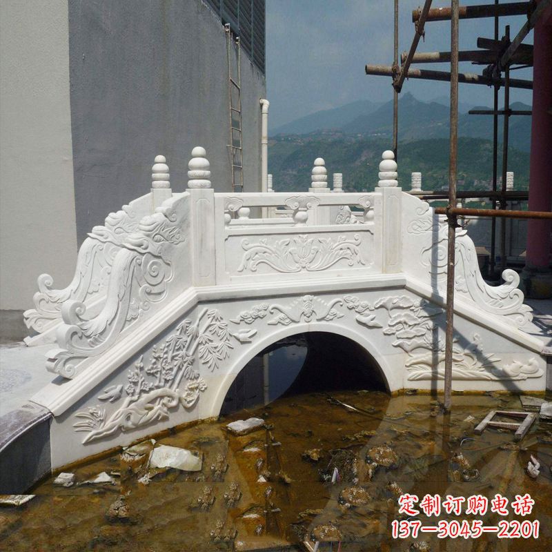 重庆汉白玉庭院装饰石桥雕塑