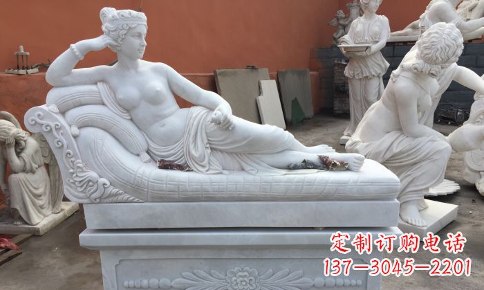 重庆汉白玉西方女人公园人物石雕