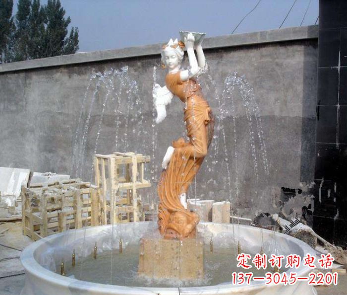 重庆汉白玉西方人物公园石雕喷泉
