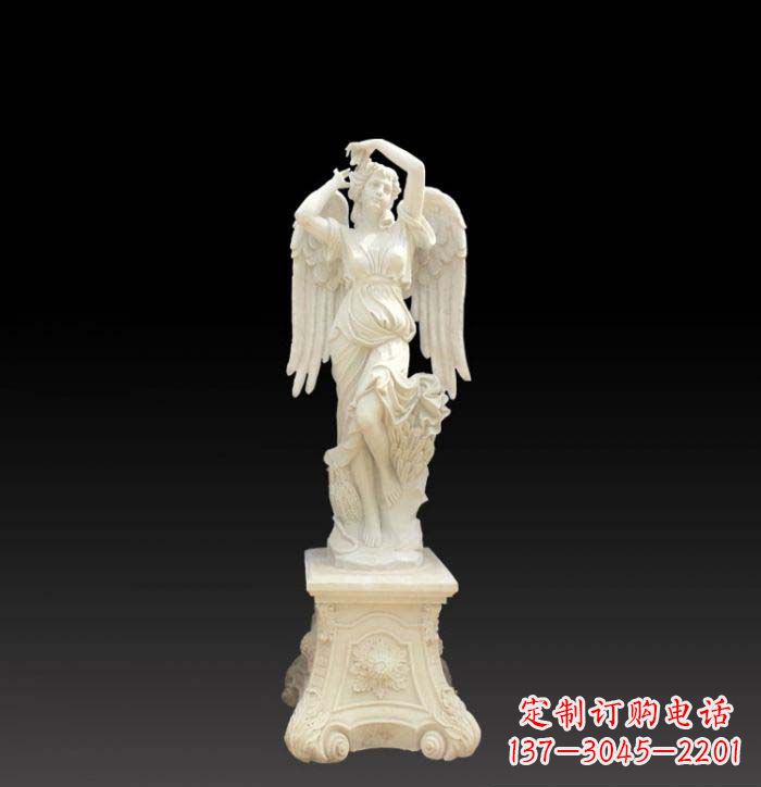 重庆汉白玉西方天使人物摆件石雕
