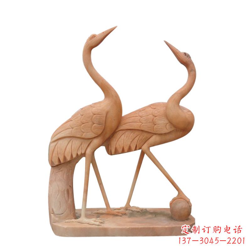 重庆汉白玉花仙鹤雕塑,是来自中领雕塑的一件精…