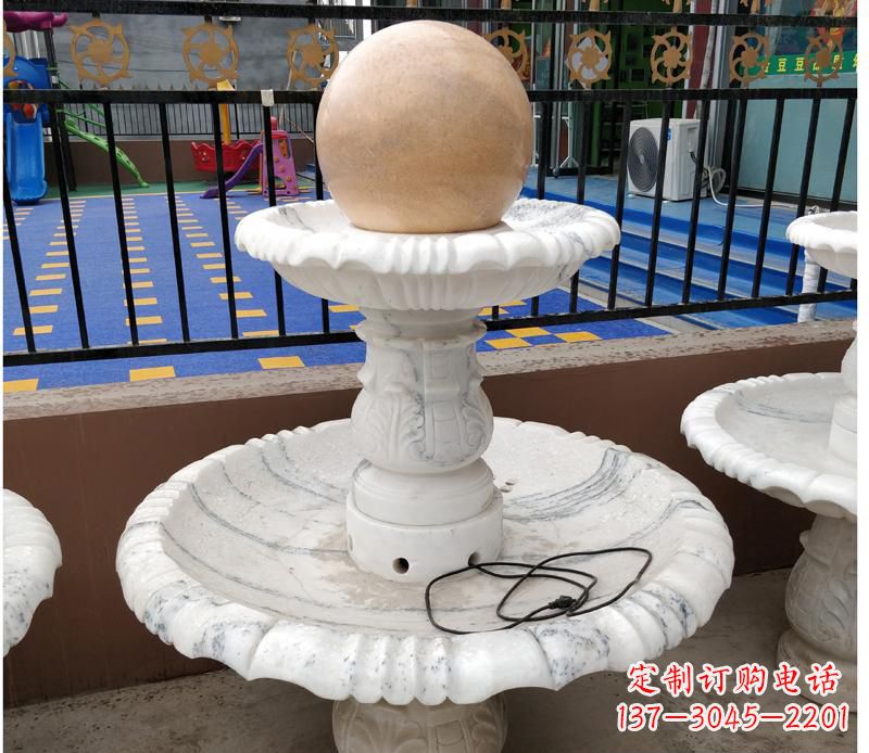 重庆汉白玉小型风水球雕塑