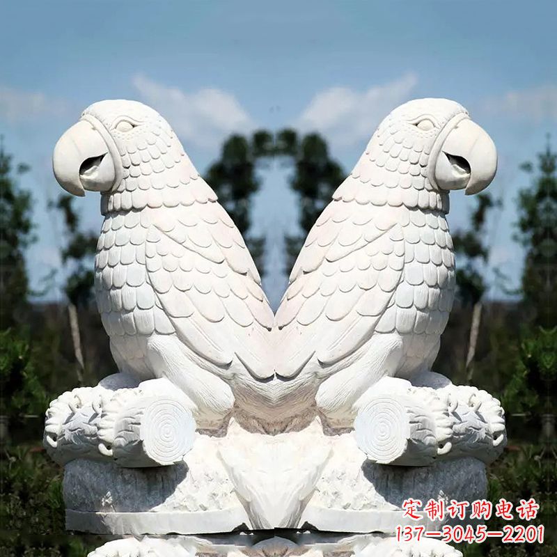 重庆汉白玉鹦鹉石雕,令你赏心悦目