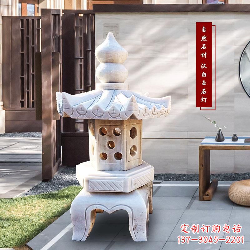 重庆中领雕塑-经典经典汉白玉灯笼园林雕塑