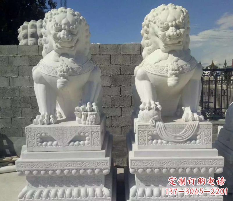 重庆汉白玉镇宅狮子石雕塑