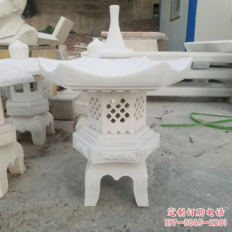 重庆汉白玉中式石雕灯笼