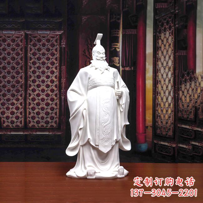 重庆汉武帝刘彻汉白玉石雕像