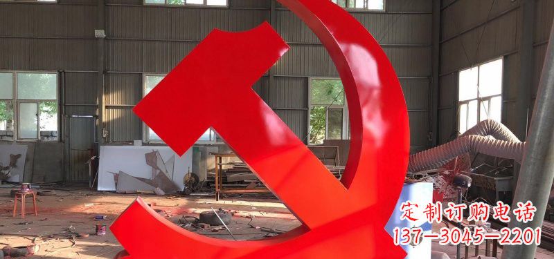 重庆河南不锈钢党徽雕塑,精致而完美