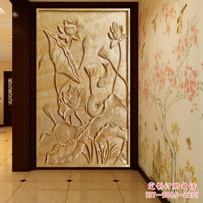 重庆荷花建筑内装修浮雕画