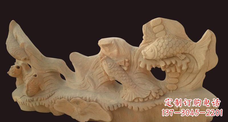 重庆荷花鲤鱼石雕