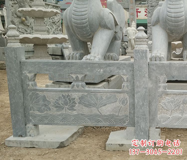 重庆荷花石浮雕仿古栏板石雕
