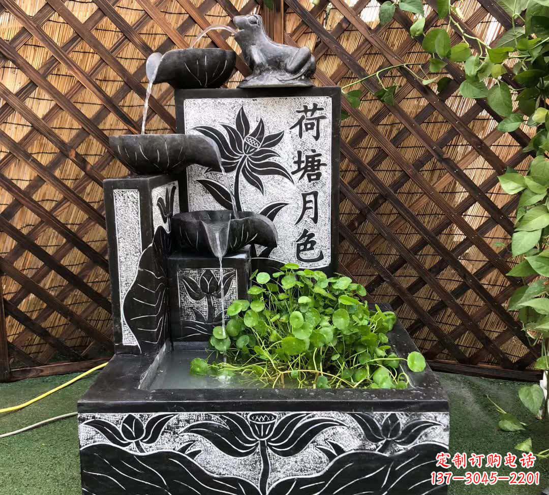 重庆荷塘月色景观石雕喷水池