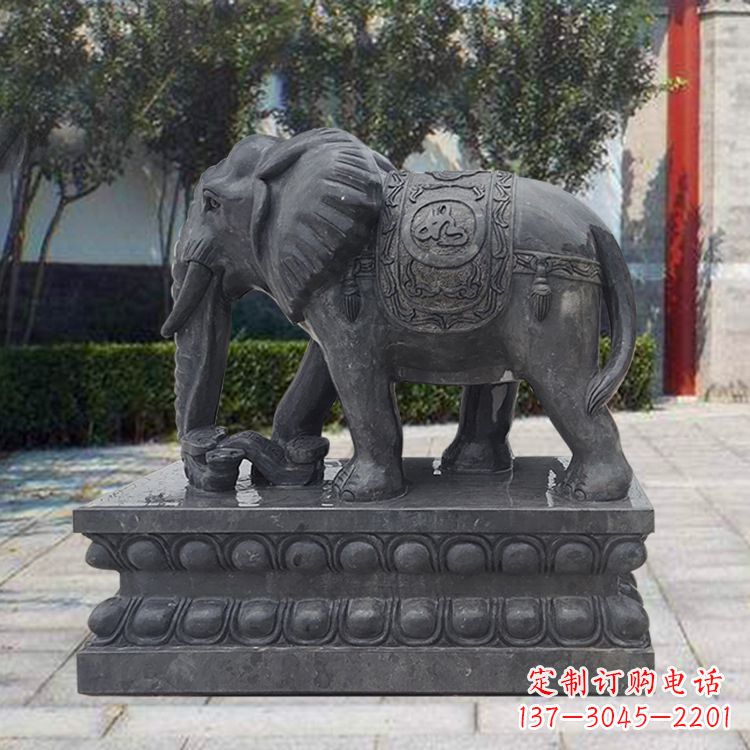 重庆黑色石雕大象