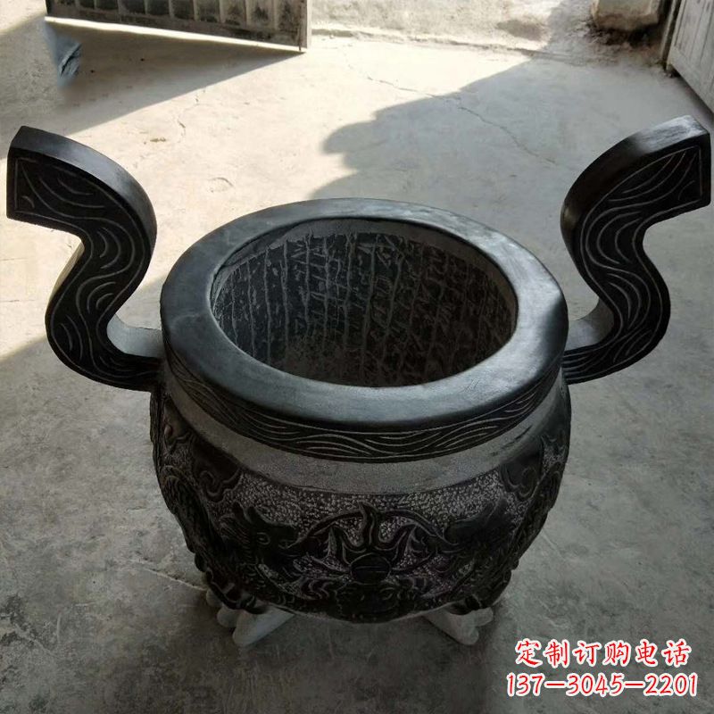 重庆中领雕塑:非凡的黑色石头香炉雕塑