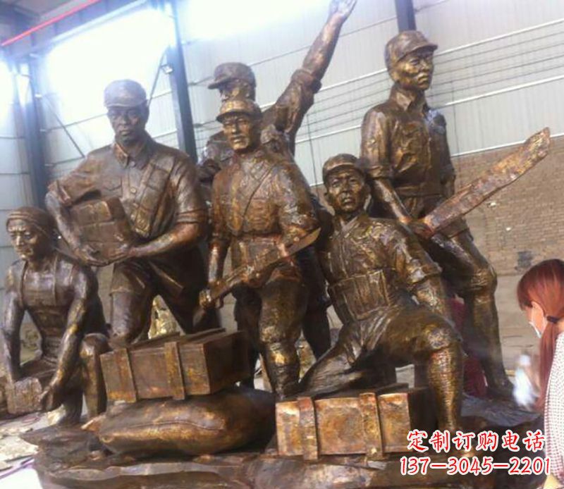 重庆红军打仗铜雕