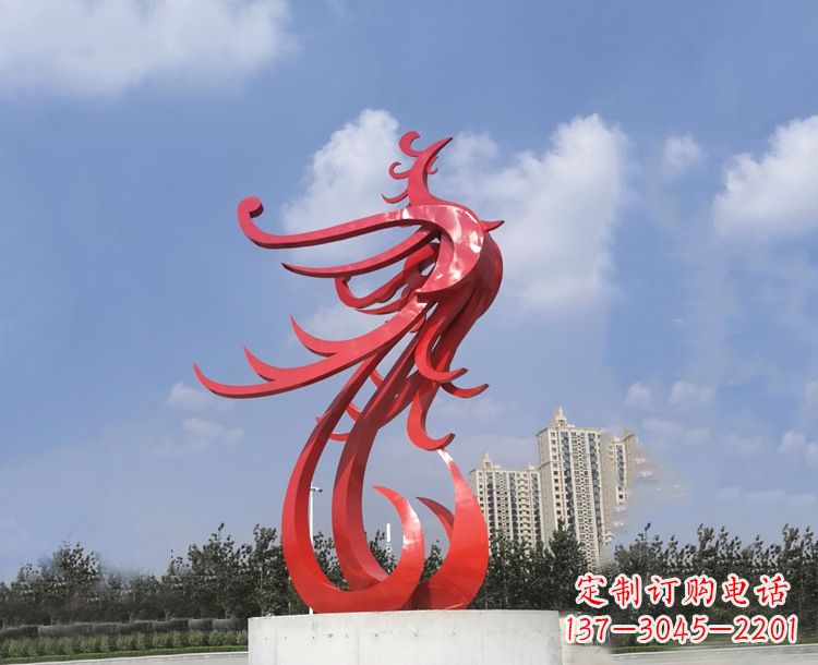重庆领雕塑凤凰户外园林广场景观动物雕塑