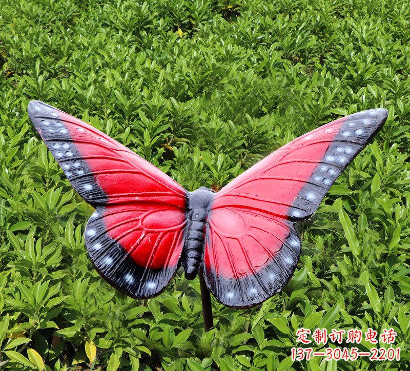 重庆红色玻璃钢蝴蝶雕塑