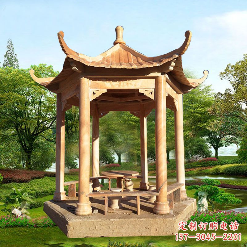 重庆红色大理石凉亭