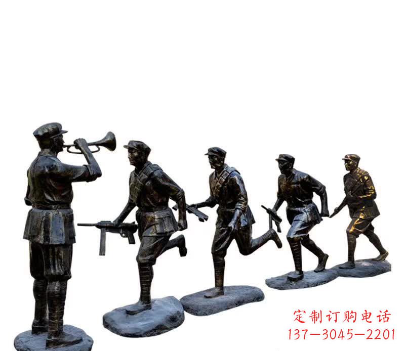 重庆红色文化主题红军铜雕塑