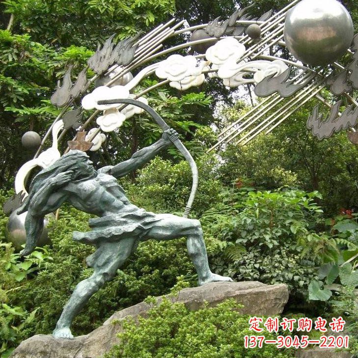 重庆华夏传统精美后羿射日雕塑
