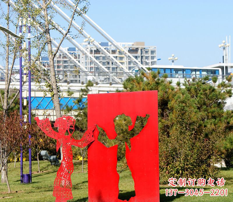 重庆户外不锈钢皮影戏雕塑