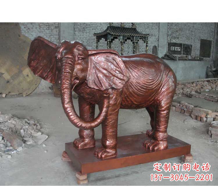重庆户外大象动物铜雕塑