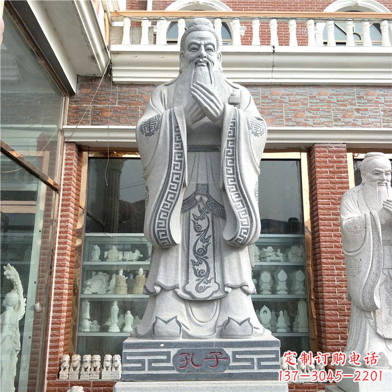 重庆花岗岩石雕校园孔子雕像