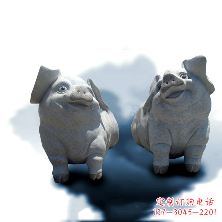 重庆花岗岩动物雕塑-可爱的福猪