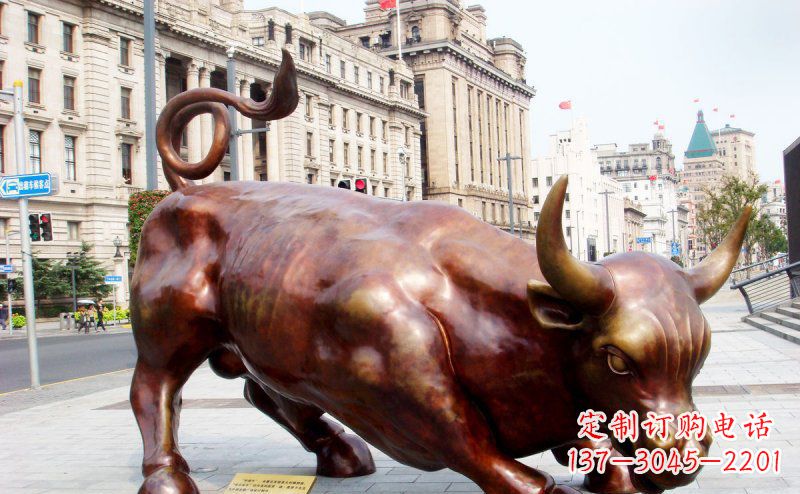重庆华尔街牛招财牛铜雕,拥有力量的象征