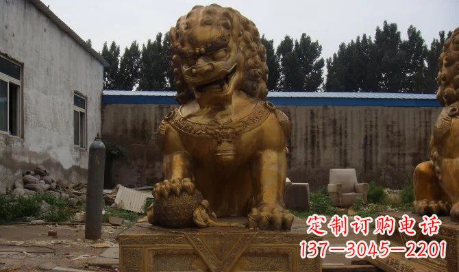 重庆黄铜狮子雕塑,让您的空间更加华贵