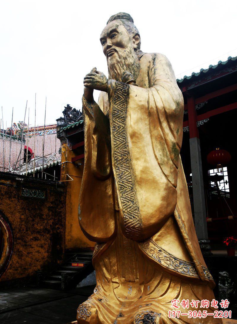 重庆精致黄铜孔子雕塑,永久流传中华文化