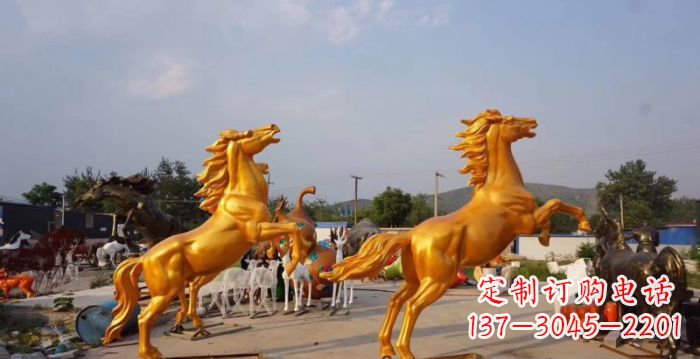 重庆高品质黄铜色奔马铜雕