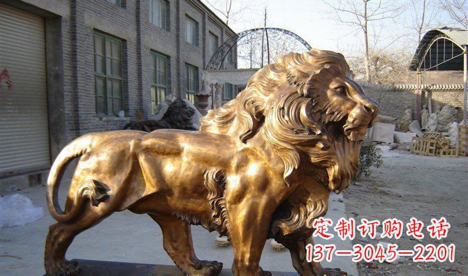 重庆黄铜精美西洋狮子铜雕