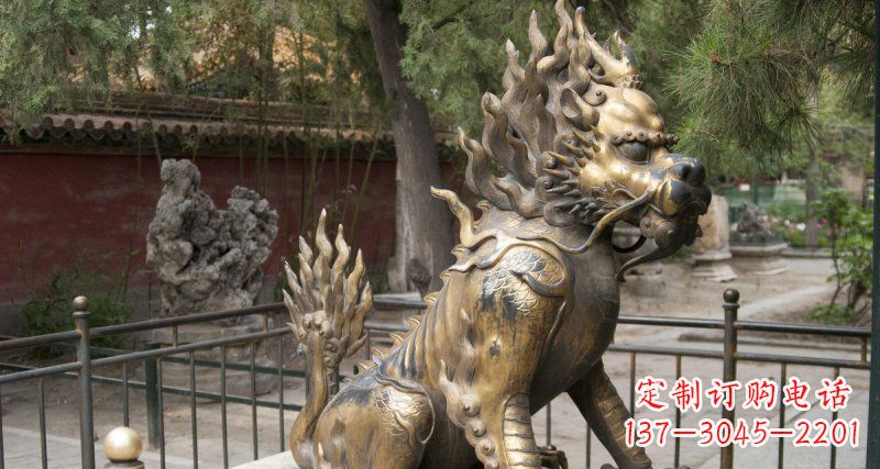 重庆黄铜铸铜麒麟雕塑