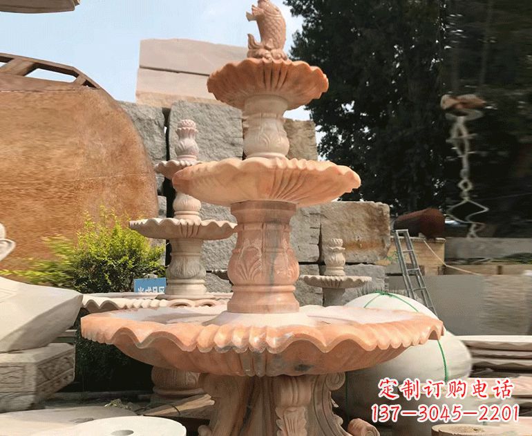重庆黄锈石喷泉雕塑